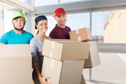 Packed boxes ready for small removals in Sudbury